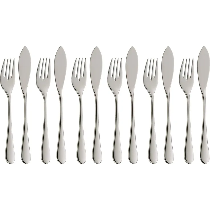 WMF Merit Fischbesteck-Set, 12-teilig, Cromargan protect® 3201112836
