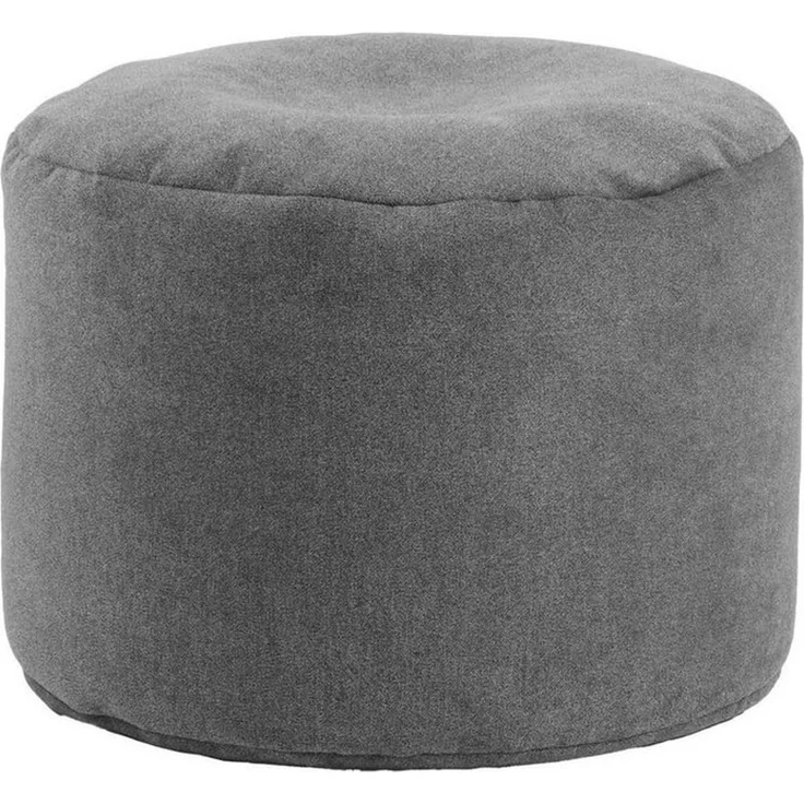 mokebo Pouf Der Ruhepouf (rund und aus Webstoff), Made in Germany, Sitzhocker, Bodenkissen, Fußhocker in Grau – Bild 1
