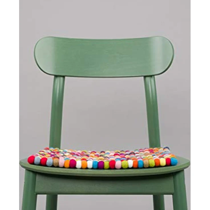 myfelt Stuhlkissen Filzkugel Sitzauflage eckig - 36 x 36 cm, beidseitig verwendbar, 100% Schurwolle – Bild 4