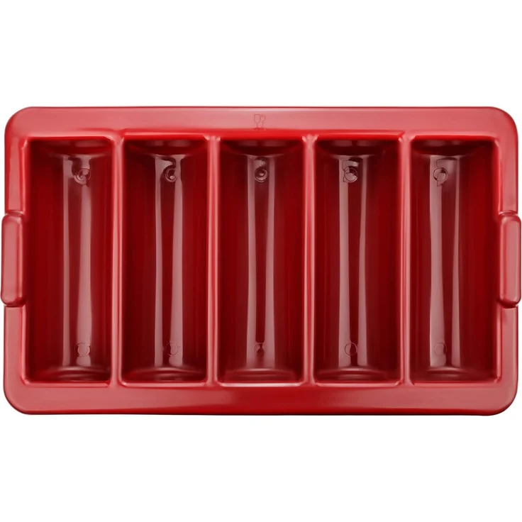 Besteckkasten leer 5 Fächer, Gastronorm 1/1 rot – Bild 3