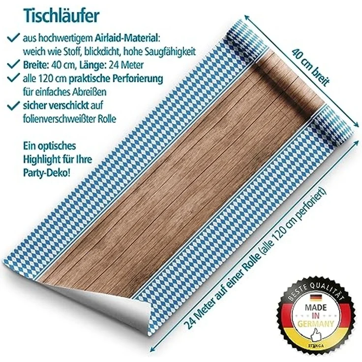 itenga Tischdecke itenga Tischläufer Bayrisch 24m lang x 0,40m breit – Bild 2