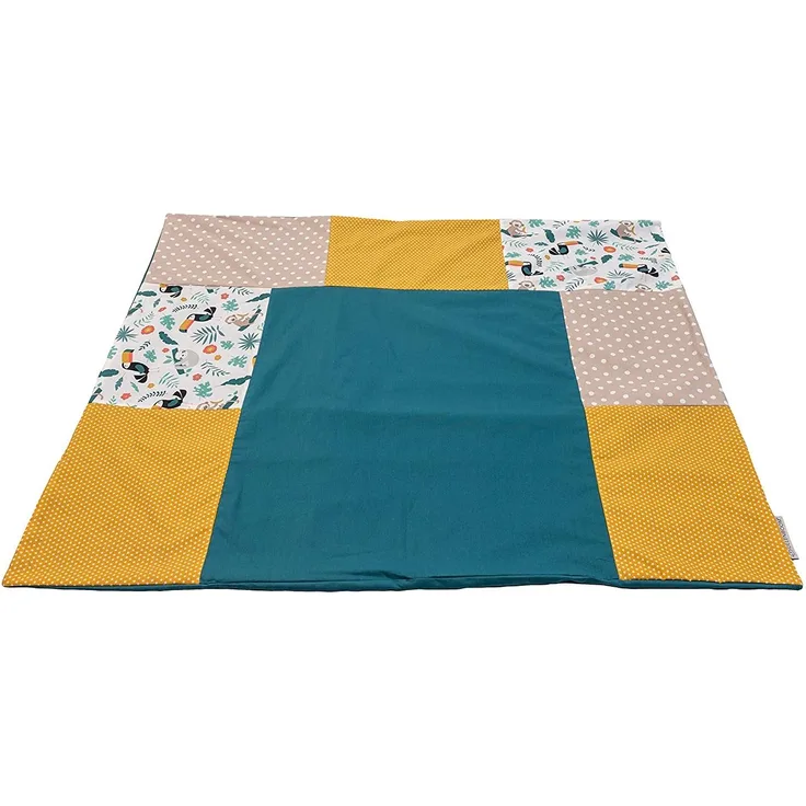 ULLENBOOM ® Wickelauflagenbezug 75x85 cm Dschungel (Made in EU) - abnehmbarer Bezug für Wickelauflage 85x75, Baby Überzug für Wickelunterlage aus Baumwolle, Wickelbezug für Wickeltisch