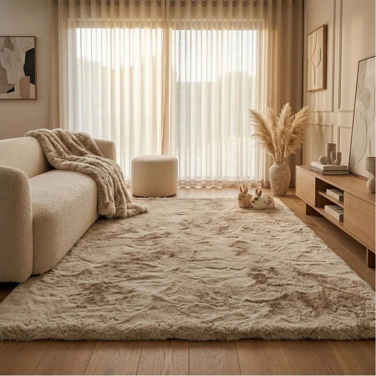 Consilio Concept Fellteppich Teppich Hasenfell Imitat CLOUD Fell Hochflor rechteckig Höhe: 39 mm, Rechteckig – Bild 2