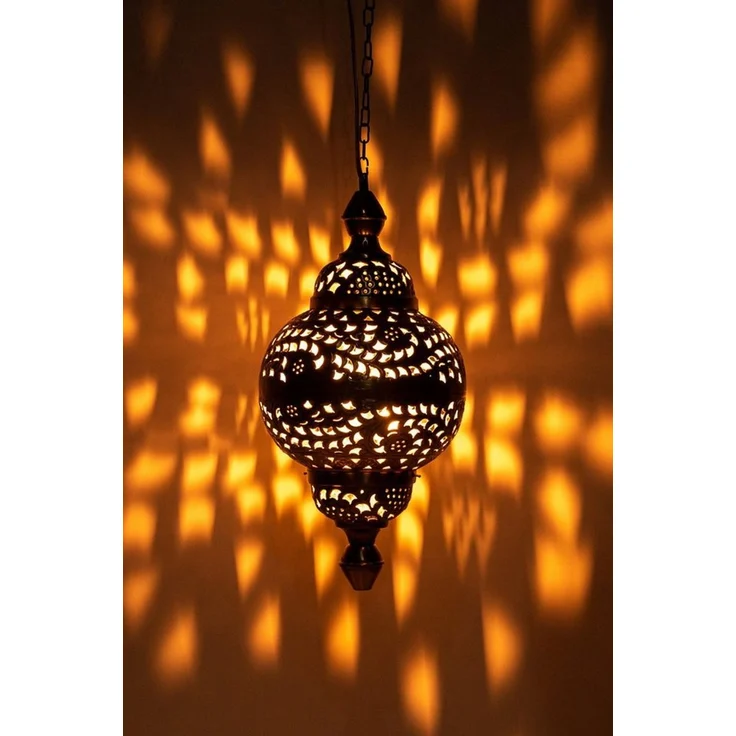 Marrakesch Orient & Mediterran Interior Pendelleuchte Pendelleuchte Fahda im Vintage-Stil aus Metall gefertigt, Silber 50 cm, Handarbeit – Bild 2