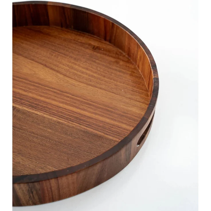 Akazie Terra Serviertablett aus Akazienholz ø35 cm - langlebig & vielseitig einsetzbar – Bild 3