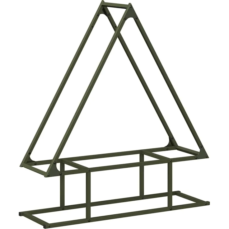 vidaXL Brennholzregal Olivgrün 80x25x90 cm Kaltgewalzter Stahl 864318