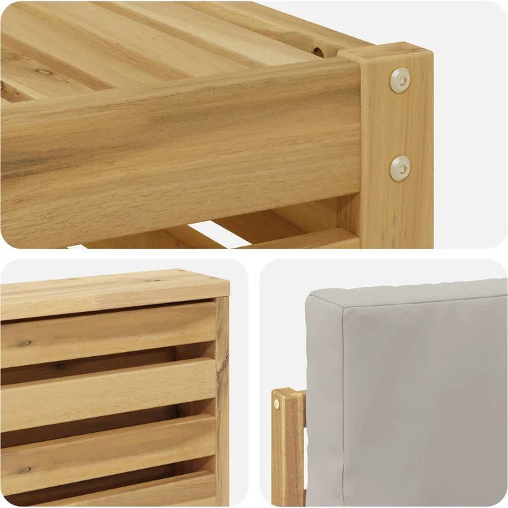 vidaXL Outdoor-Sofagarnitur 6 stk. 5-Sitzer Weiß und Hellgrau 3392121 – Bild 6