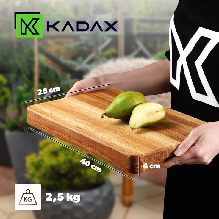 KADAX Schneidebrett 40x25 Holz-Eichenblock groß – Bild 3