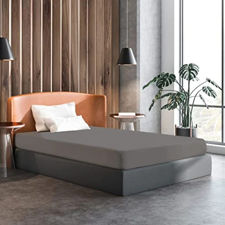 HSC Home-Style-Creation GmbH Spannbettlaken Multifunktions-Spannbettlaken für Boxspring- und Wasserbetten, 100% Baumwolle, Gummizug: rundum, (1 Stück), Mit Rundumgummi für Matratzen bis 50 cm Höhe – Bild 3