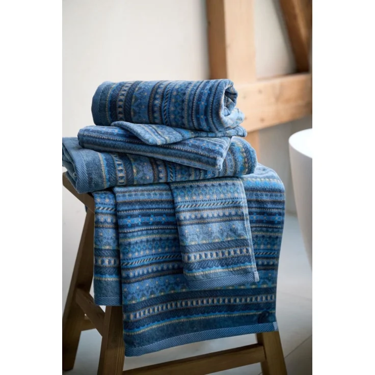PIP Studio Duschtuch Badetuch Geometric Print Dark Blue 70x140 cm Streifen blau – Bild 4