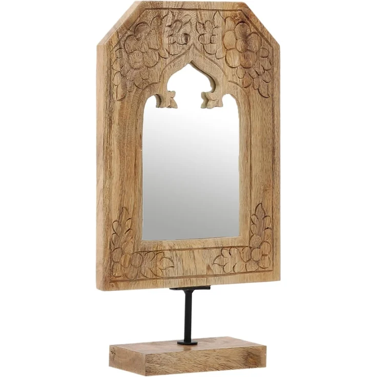 Marrakesch Orient & Mediterran Interior Schminkspiegel Schminkspiegel Schminktisch Holz 38cm, Boho Standspiegel Spiegel – Bild 6