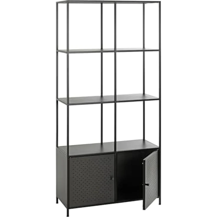 XXXL Xxxl Regal, Schwarz, Metall, 2 Fächer, 80x175x35 cm, für Wohnzimmer und Bücherregale – Bild 7