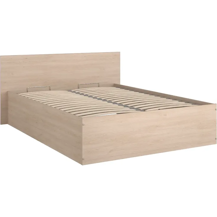 Vente-unique - VELONA Bett Holz, Platte Beige - B 199,8 cm x H 81,2 cm x L 164,4 cm – Bild 3