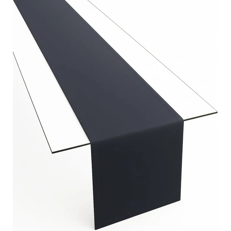 Tischläufer aus Minimate Gewebe. Modern, glatt, breiter Saum, bügelfrei, strapazierfähig, waschbar bis 60°C, trocknergeeignet. Küche und Wohnzimmer. Größe und Farbe wählbar. (Anthrazit, 40x250)