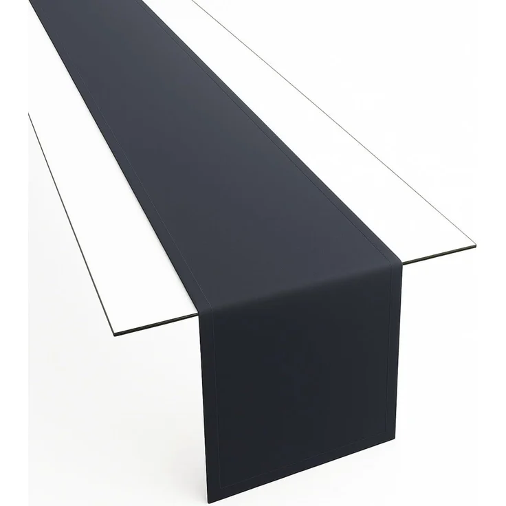 Tischläufer aus Minimate Gewebe. Modern, glatt, breiter Saum, bügelfrei, strapazierfähig, waschbar bis 60°C, trocknergeeignet. Küche und Wohnzimmer. Größe und Farbe wählbar. (Anthrazit, 40x250) – Bild 1