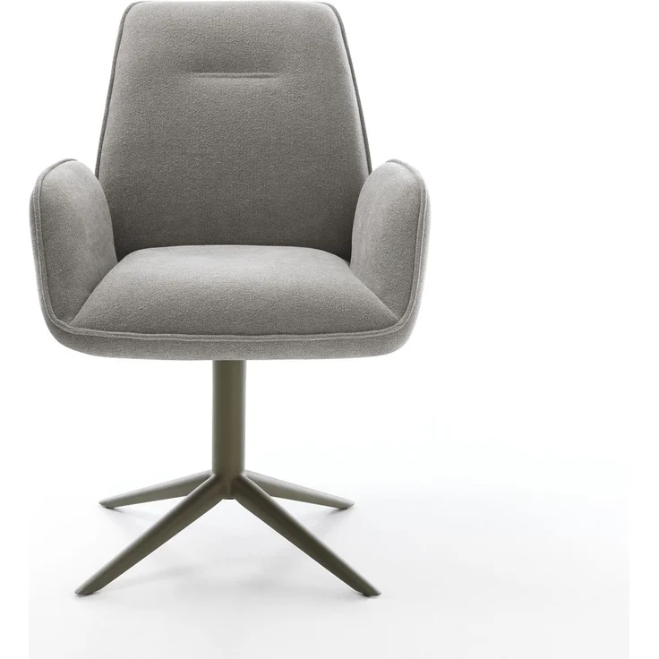 Drehstuhl Zoa-Flex Strukturstoff Soft Grau Fußkreuz Effektfinish Titan 360° drehbar Wippfunktion Taschenfederkern – Bild 2