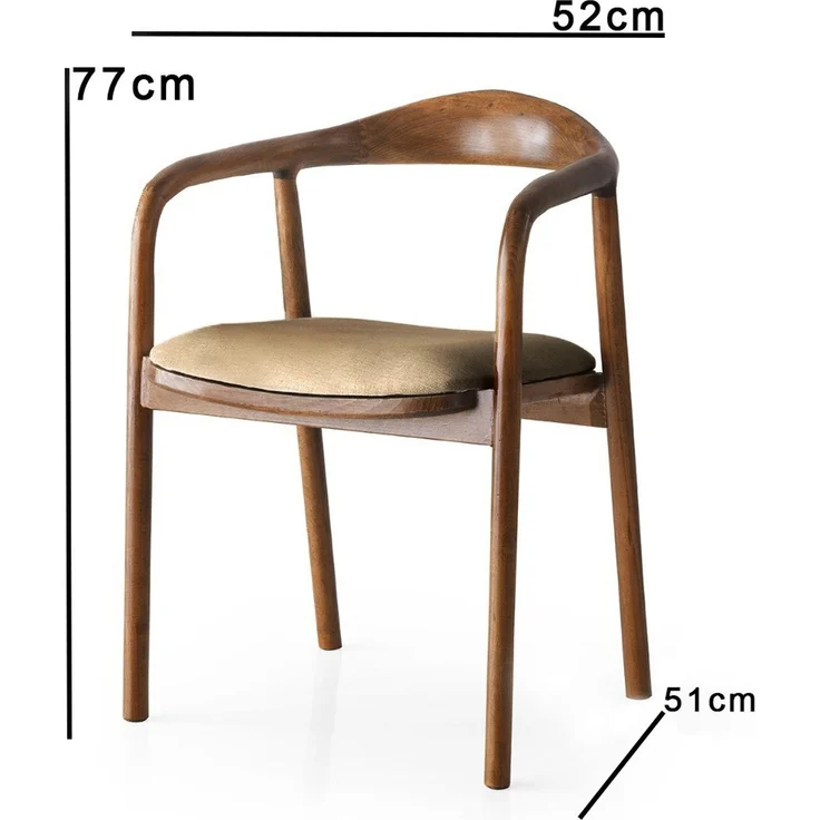 Skye Decor 'PA - 023' Stuhl, Hellbraun, 52 x 77 x 51 cm – Bild 3
