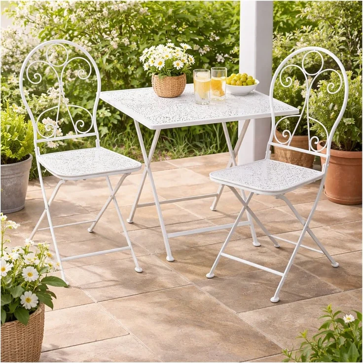 HTI-Living Gartenstuhl Gartenstuhl 2er-Set Solea Weiß (Set, 2 St) – Bild 3