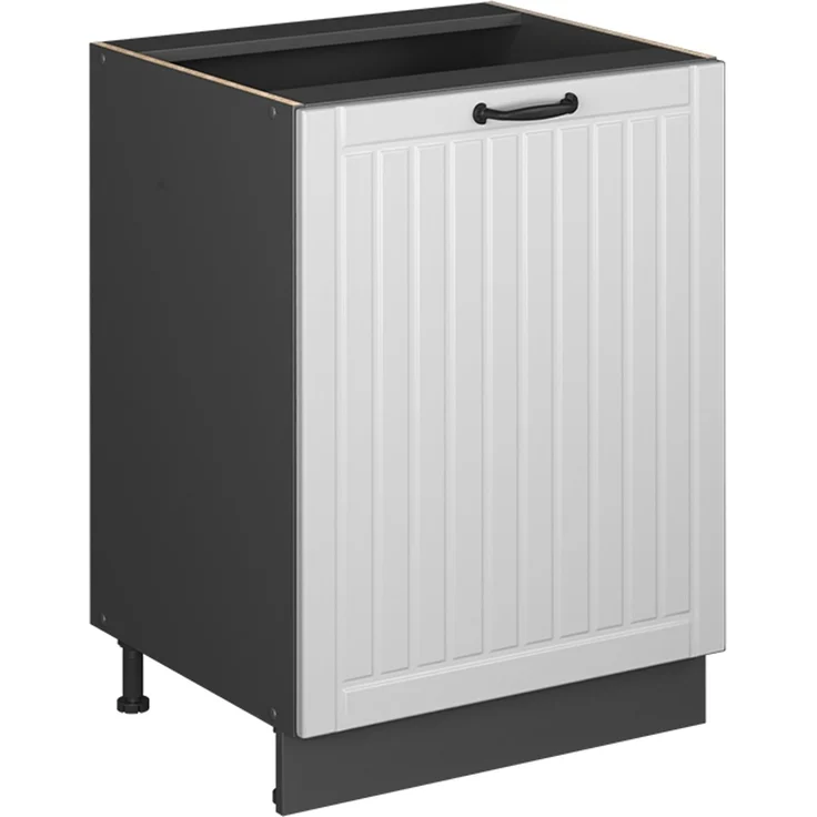 Küchenunterschrank Fame-Line Weiß Landhaus/Anthrazit 60 cm 1 Tür ohne Arbeitsplatte Vicco – Bild 1