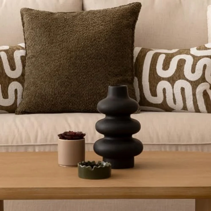 Atmosphera Keramikvase Clothilde, schwarze Vase mit Höhe 25 cm – Bild 4