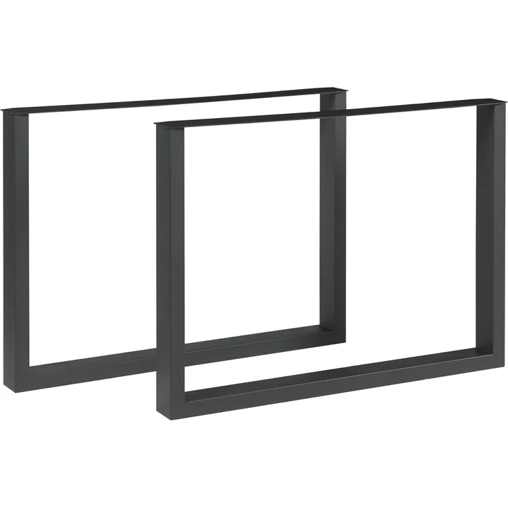 Tischgestell 2er Set Makers Stahl 72x100 cm Schwarz [en. casa]