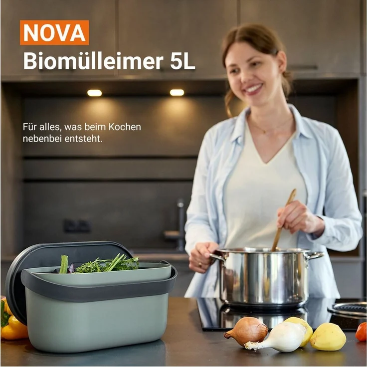 GARANTIA Biomülleimer NOVA Biomülleimer 5 Liter agave / graphite grey – Bild 2