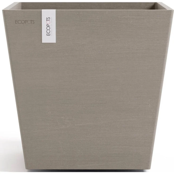 ECOPOTS Blumentopf Rotterdam 25 + Wassersystem Taupe, für innen und außen: frostsicher, bruchsicher und lichtbeständig – Bild 2