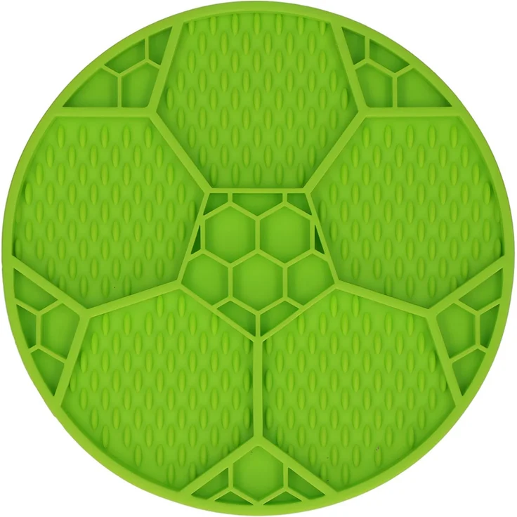 Eat Slow Live Longer Leckmatte Fußball grün – Bild 1