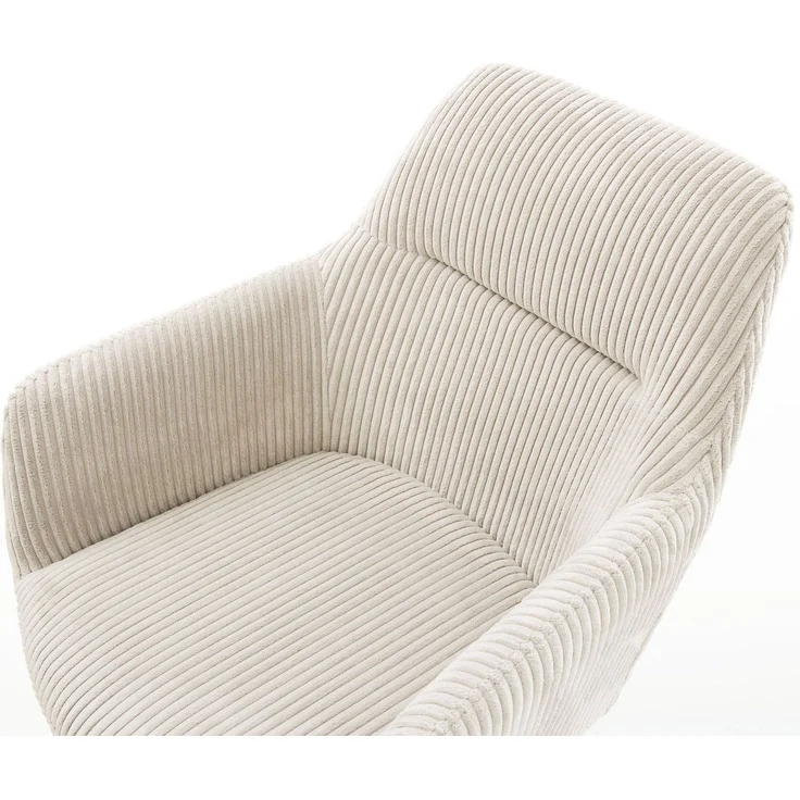 Esszimmerstuhl Pejo-Flex Cord Beige Kufengestell Schwarz Taschenfederkern – Bild 4