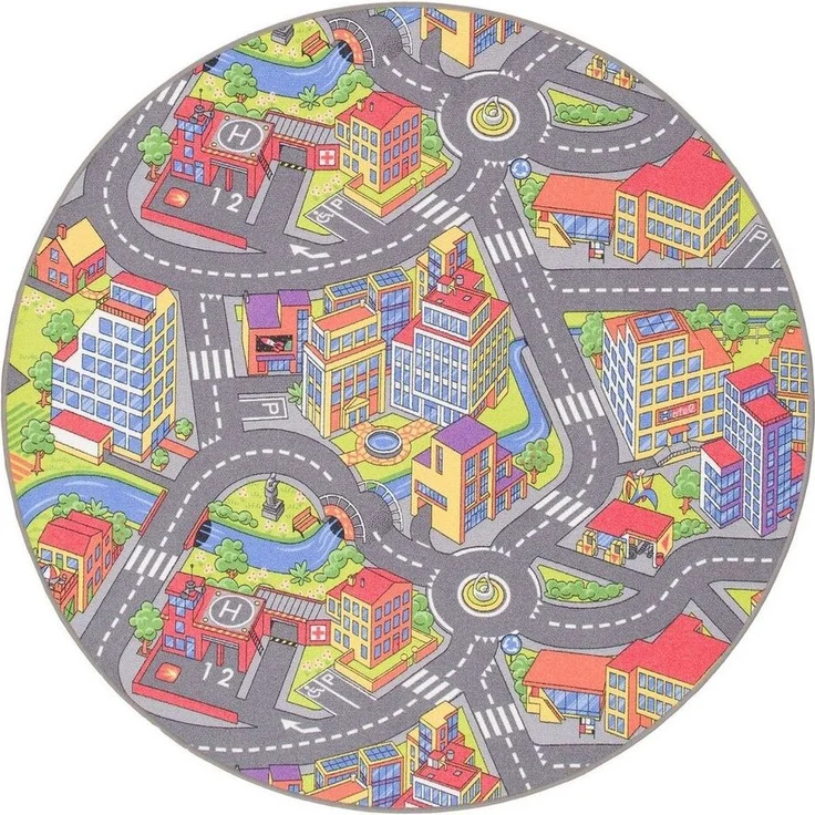 Snapstyle Kinderteppich Kinder Spiel Teppich Little Town 3D Rund, Rund, Höhe: 4 mm – Bild 5