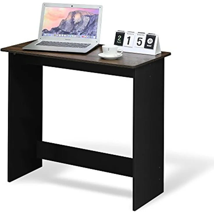 Furinno Simplistic Schreibtisch, Computertisch, PC-Tisch, Bürotisch, Holz, Columbia Walnut / Schwarz, 39. 4 x 80 x 75. 7 cm – Bild 2