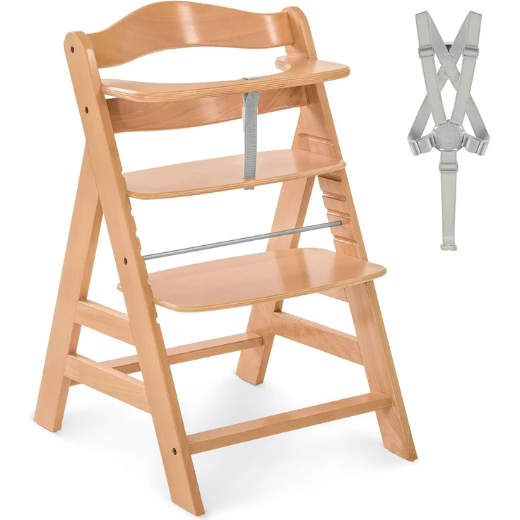 Hauck 'Alpha+' Treppenhochstuhl, natur, ab 6 Monaten, mitwachsend, höhenverstellbar, bis 90 kg belastbar – Bild 1