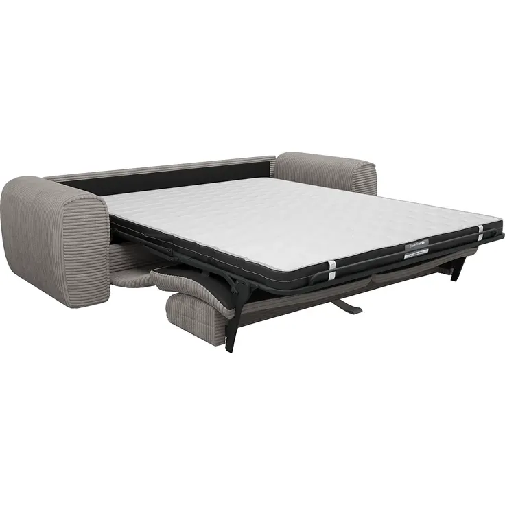 Vente-unique - POGNIA Sofa SamtStoff Grau - B 100 cm x H 73 cm x L 236 cm – Bild 5