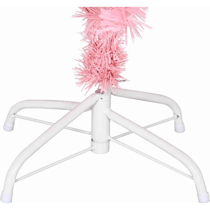 vidaXL Weihnachtsbaum mit LED-Beleuchtung Rosa 150 cm PVC und Stahl 3396416 – Bild 12