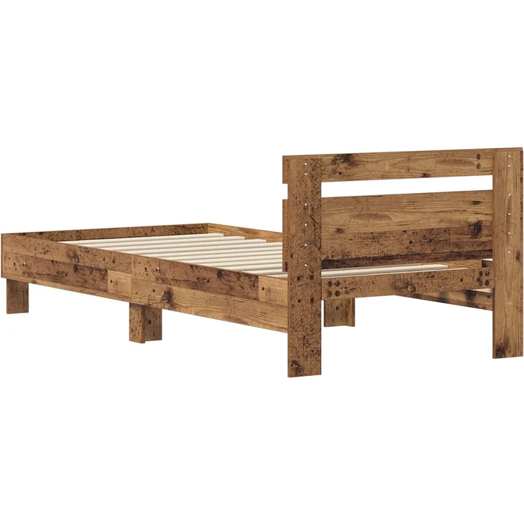 vidaXL Bettrahmen Altholz 75 x 190 cm Holzwerkstoff 8003736 – Bild 6