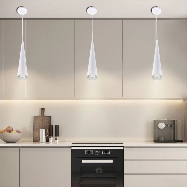 POPOLIC Pendelleuchte Modern Kronleuchter LED Pendelleuchte,Esszimmer Küche Hängelampe, 7W, Warmweiß-3000K – Bild 1