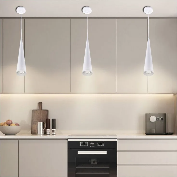 POPOLIC Pendelleuchte Modern Kronleuchter LED Pendelleuchte,Esszimmer Küche Hängelampe, 7W, Warmweiß-3000K