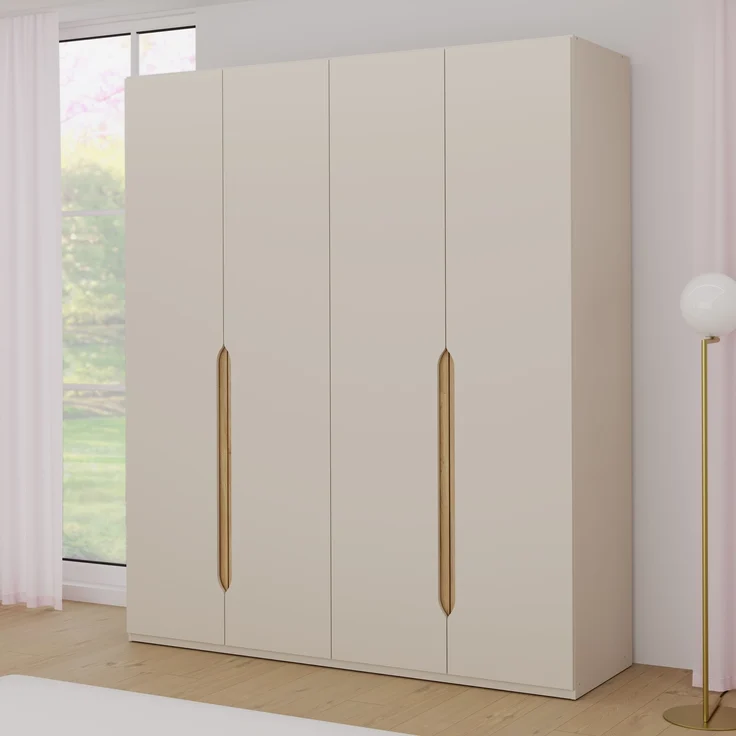 Drehtürenschrank >EDWAL< in sandfarbig / Mauvelle Eiche Dekor - 177,5x210,5x54,2cm (BxHxT) – Bild 2