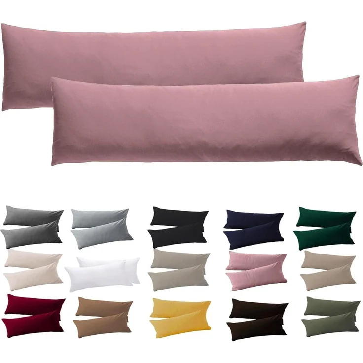 Kissenbezug Seitenschläferkissen Mikrofaser 40x145 cm 2 Stück Rosa – Bild 1