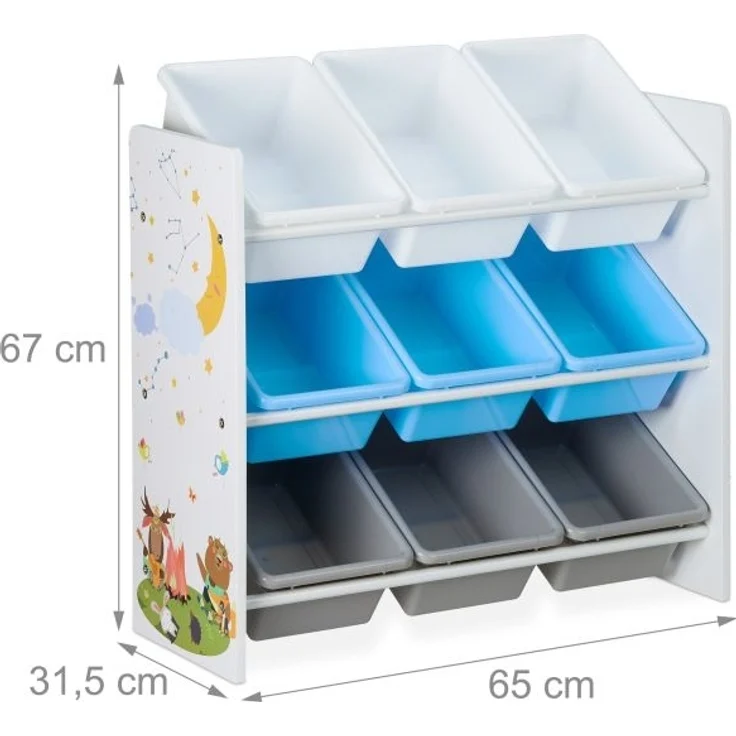 Kinderregal mit 9 Boxen und Motiv – Bild 4