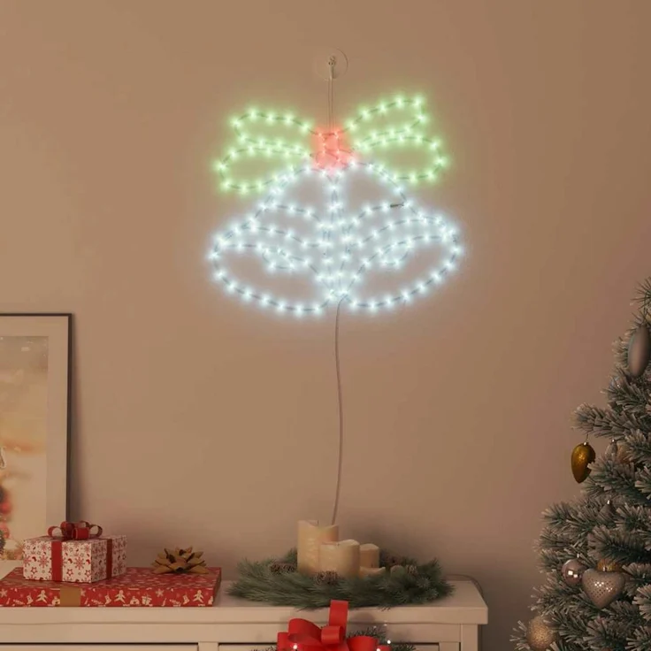 vidaXL Weihnachtsglocke Mehrfarbig 57 x 47,5 cm PVC 144 LEDs 42018957 – Bild 3