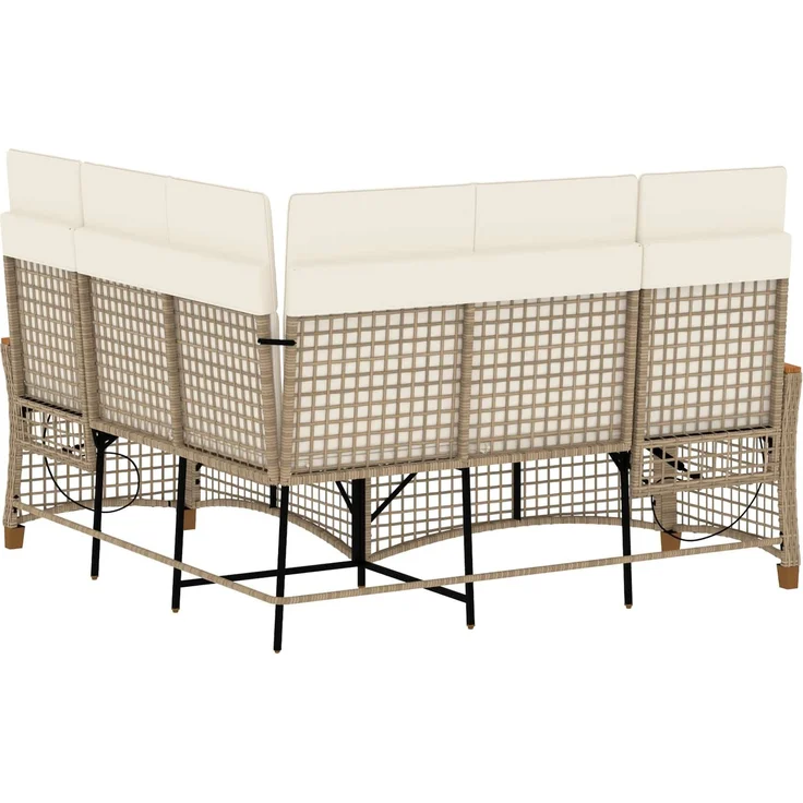 vidaXL Garten Liegesofa Set Beige und Cremeweiß 164 x 164 x 112 cm 42026826 – Bild 7