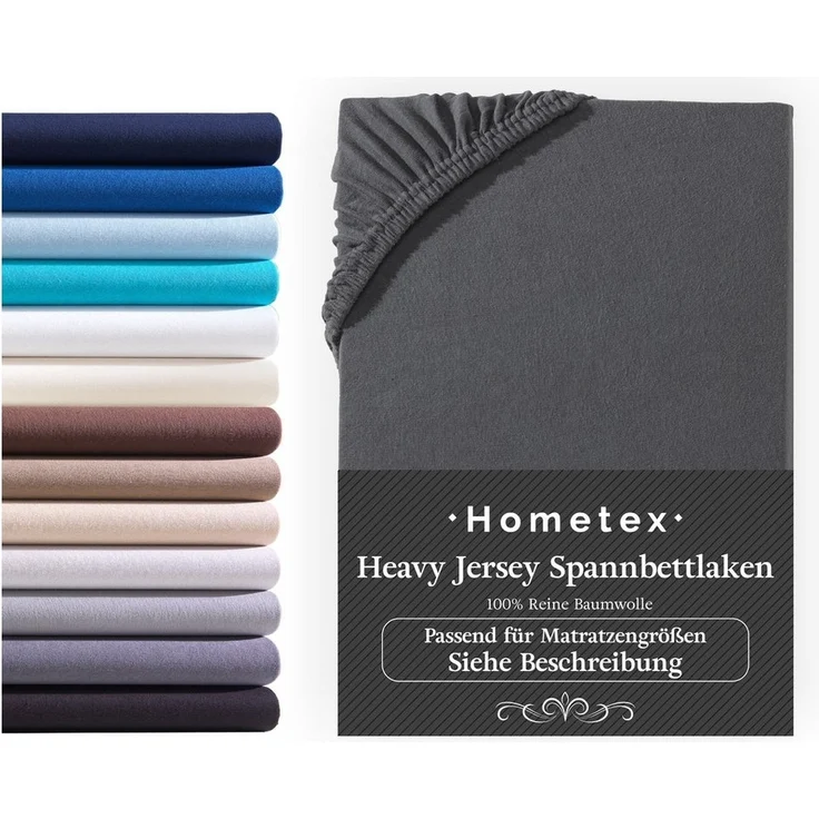 Hometex Premium Textiles Spannbettlaken Boxspringbett Spannbettlaken für hohe Matratzen, Jersey, Gummizug: rundum, Premium Qualität 160 g/m² feinster Baumwolle – Bild 5