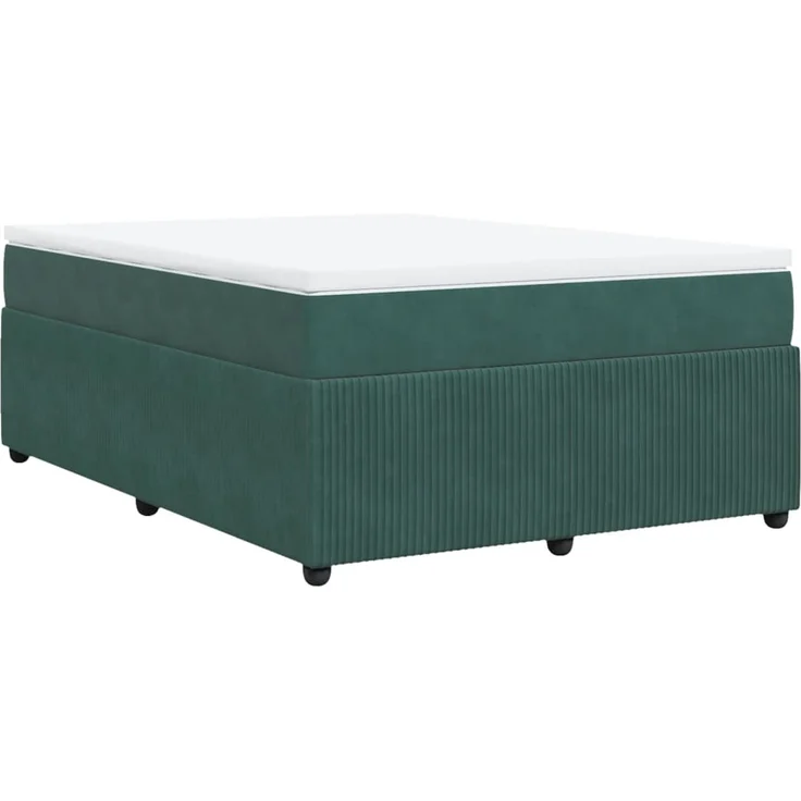 vidaXL Boxspringbett mit Matratze Dunkelgrün 160x200 cm Samt 3285653 – Bild 9