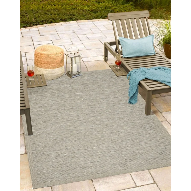 the carpet Calgary - robuster Teppich, Flachgewebe, modernes Design, ideal für Küche und Esszimmer, Vintage-Optik, Boho-Style, besonders flach, auch für den Außenbereich, Beige-Grau, 200x280 cm – Bild 1