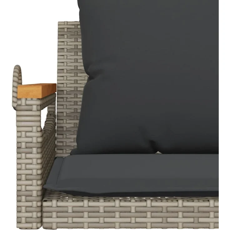 vidaXL Hängebank mit Kissen Grau 109x62x40 cm Poly Rattan 368147 – Bild 8