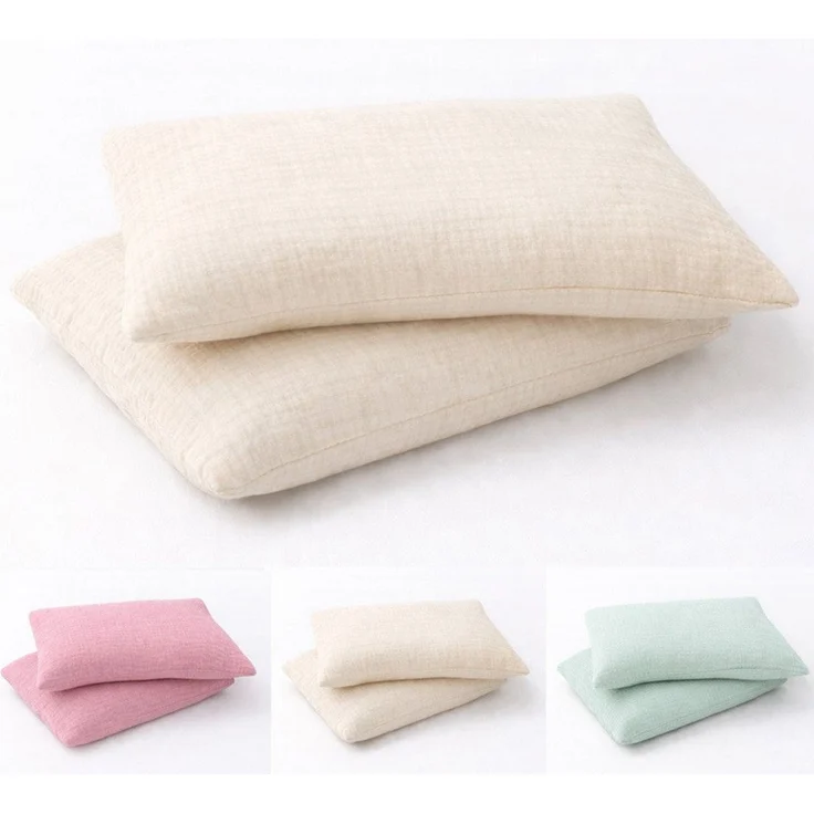 BABEES Kissenbezüge 2-er Set Kissenbezug 40x60 / 30x50 cm 100% Musselin Baumwolle 150 g/qm, Kissenbezüge Kissenhülle Kinderbettwäsche Kinderzimmer Creme Beige – Bild 1