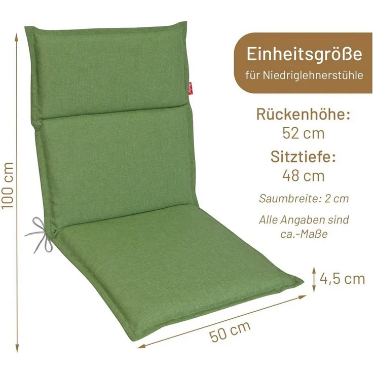 Herlag Polsterauflage Bea, (1 St), Gartenstuhlauflage Niedriglehner Wasserabweisend UV-Schutz – Bild 2