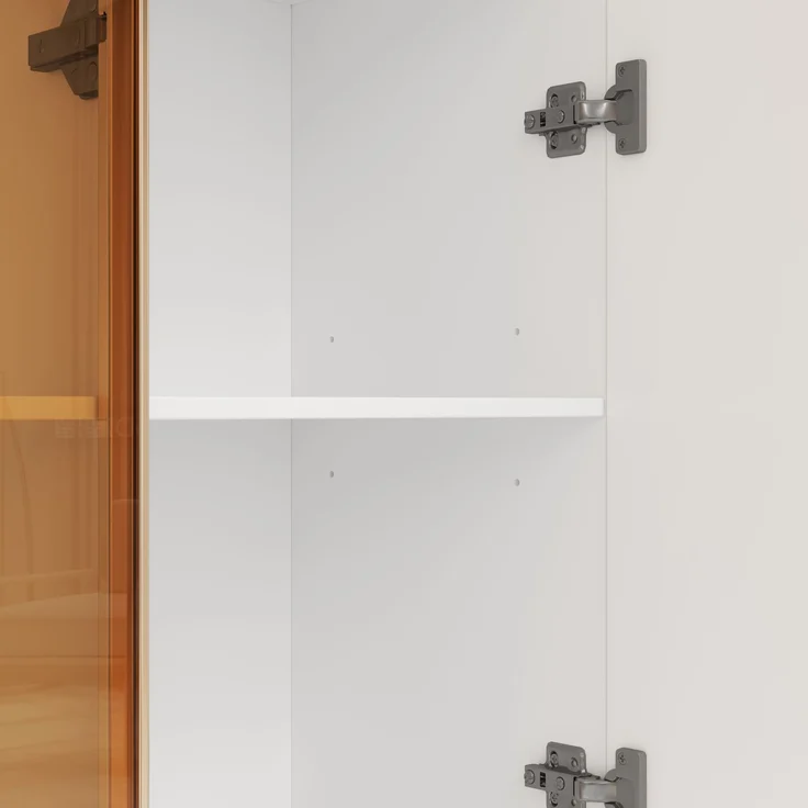 Vitrinenschrank 110 x 35 x 165 cm aus MDF mit Sicherheitsglas und LED – Bild 9