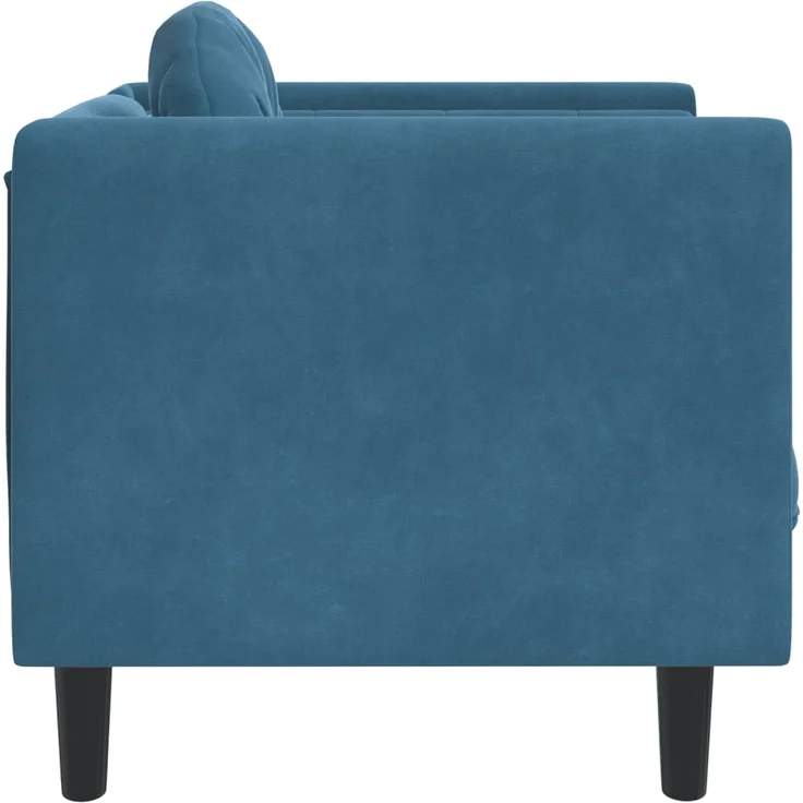 vidaXL Sessel mit Kissen Blau Samt 372630 – Bild 4
